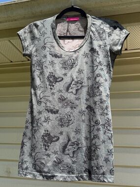 Betsey Johnson extremely rare vintage Short-Sleeve Mark Mahoney tattoo tee